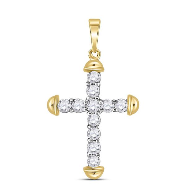 Diamond Cross Pendant 1/3 Cttw 10kt Yellow Gold