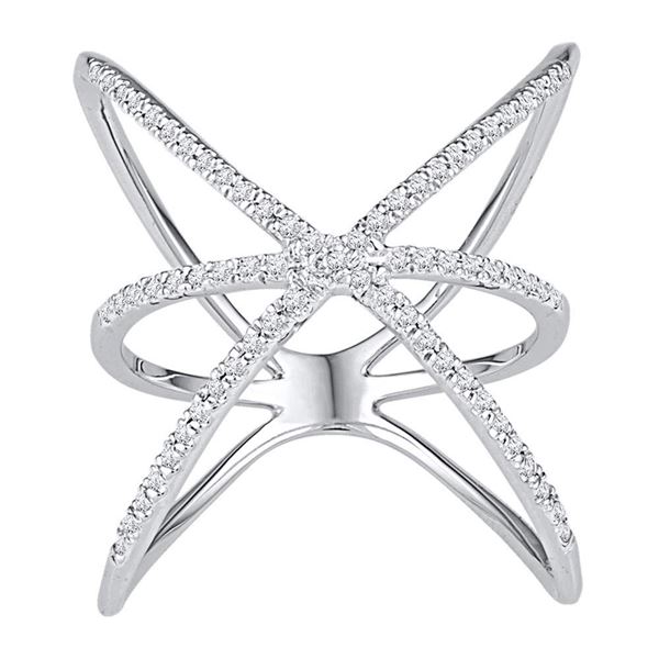 Diamond Negative Space Fashion Ring 1/3 Cttw 10kt White Gold