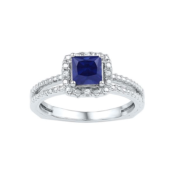 Princess Lab-Created Blue Sapphire Solitaire Ring 7/8 Cttw Sterling Silver
