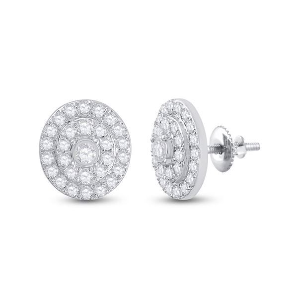 Diamond Oval Earrings 1/3 Cttw 10kt White Gold