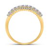 Image 3 : Diamond Triple Row Band Ring 1/2 Cttw 14kt Yellow Gold