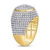 Image 3 : Mens Diamond Flower Cluster Ring 2 Cttw 10kt Yellow Gold