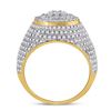 Image 4 : Mens Diamond Flower Cluster Ring 2 Cttw 10kt Yellow Gold