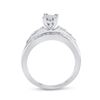 Image 3 : Sterling Silver Princess Diamond Cluster Bridal Wedding Engagement Ring 1/2 Cttw Sterling Silver