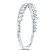 Image 3 : Diamond Modern Style Stackable Band Ring 1/3 Cttw 10kt White Gold