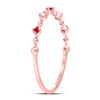 Image 3 : Ruby Diamond Beaded Stackable Band Ring 1/20 Cttw 10kt Rose Gold
