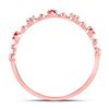 Image 4 : Ruby Diamond Beaded Stackable Band Ring 1/20 Cttw 10kt Rose Gold