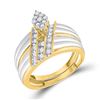 Image 2 : His Hers Diamond Cluster Matching Wedding Set 3/4 Cttw 14kt Two-tone Gold