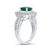 Image 2 : Cushion Emerald Diamond Halo Solitaire Ring 2-1/4 Cttw 14kt White Gold