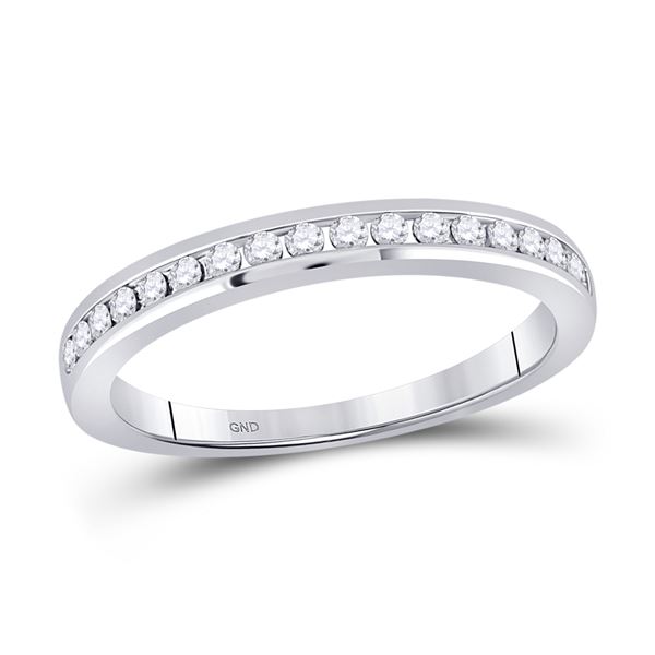 Diamond Wedding Single Row Band 1/4 Cttw 14kt White Gold
