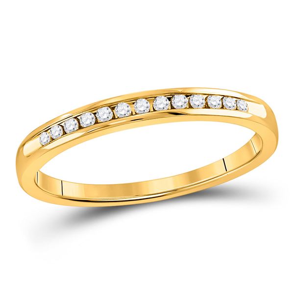 Diamond Wedding Single Row Band 1/10 Cttw 14kt Yellow Gold