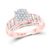 Image 1 : Diamond Cluster Bridal Wedding Engagement Ring 1/2 Cttw 10kt Rose Gold