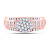 Image 2 : Diamond Cluster Bridal Wedding Engagement Ring 1/2 Cttw 10kt Rose Gold