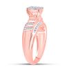 Image 3 : Diamond Cluster Bridal Wedding Engagement Ring 1/2 Cttw 10kt Rose Gold