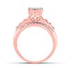 Image 4 : Diamond Cluster Bridal Wedding Engagement Ring 1/2 Cttw 10kt Rose Gold