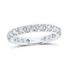Image 1 : Machine-Set Diamond Wedding Band 2 Cttw 14kt White Gold