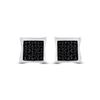 Image 2 : Sterling Silver Mens Black Color Enhanced Diamond Square Earrings 1/20 Cttw Sterling Silver