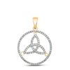 Image 1 : Diamond Trinity Triquetra Circle Pendant 1/4 Cttw 10kt Yellow Gold