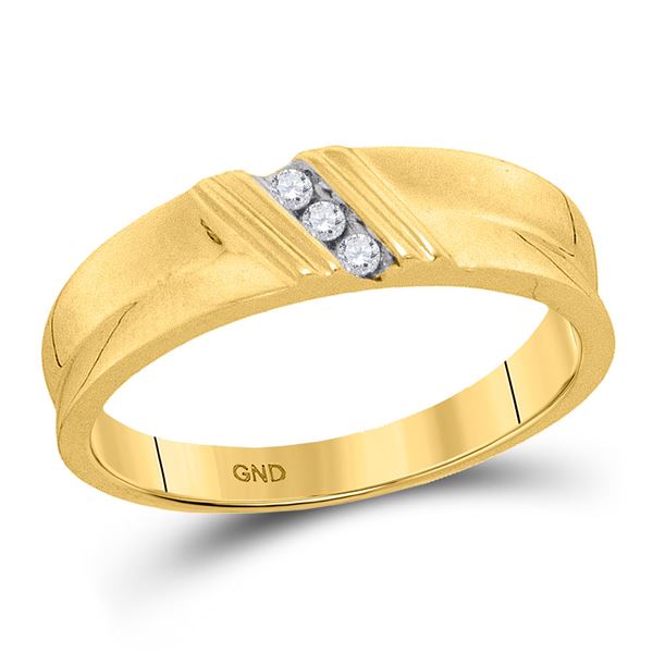 Mens Diamond Wedding Band Ring 1/20 Cttw 10kt Yellow Gold
