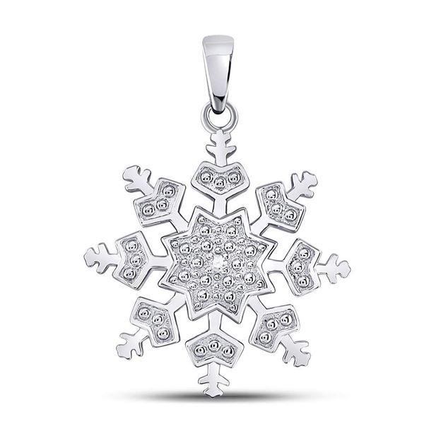 Diamond Snowflake Fashion Pendant .01 Cttw Sterling Silver