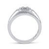 Image 3 : Baguette Diamond Square Cluster Ring 1 Cttw 14kt White Gold