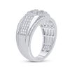 Image 4 : Baguette Diamond Square Cluster Ring 1 Cttw 14kt White Gold