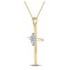 Image 2 : Diamond Cross Pendant 1/12 Cttw 10kt Yellow Gold