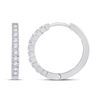 Image 1 : Diamond Hoop Earrings 1/4 Cttw 10kt White Gold