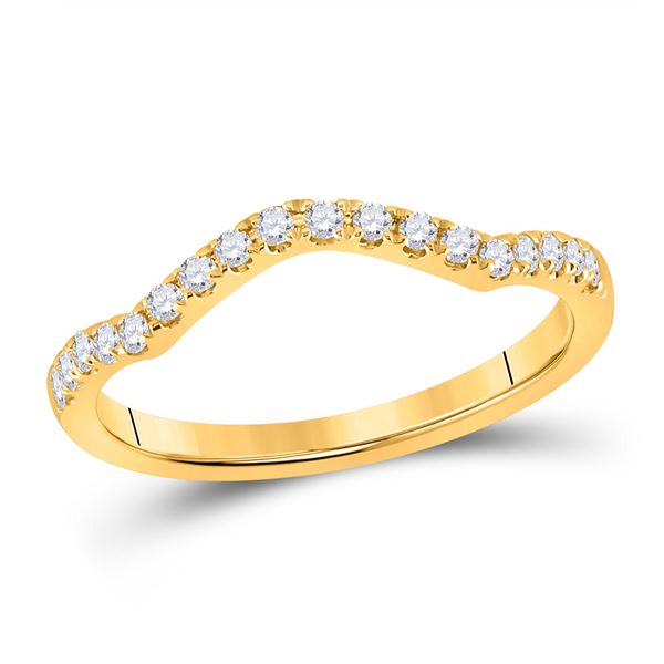 Diamond Wedding Curved Enhancer Band 1/5 Cttw 10kt Yellow Gold