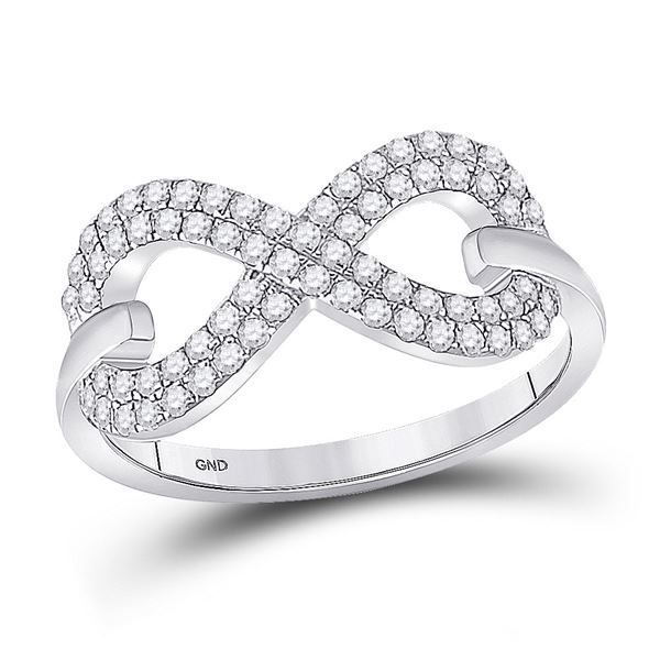Diamond Infinity Ring 1/3 Cttw 10kt White Gold
