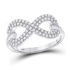 Image 1 : Diamond Infinity Ring 1/3 Cttw 10kt White Gold