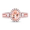 Image 2 : Oval Morganite Solitaire Ring 1-3/8 Cttw 14kt Rose Gold