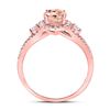 Image 3 : Oval Morganite Solitaire Ring 1-3/8 Cttw 14kt Rose Gold