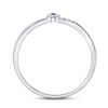 Image 4 : Blue Sapphire Diamond Stackable Band Ring 1/12 Cttw 10kt White Gold