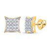 Image 1 : Diamond Square Kite Stud Earrings 1/10 Cttw 10kt Yellow Gold