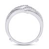 Image 4 : Diamond Pointed Ring Guard Wedding Enhancer Band 1/5 Cttw 14kt White Gold
