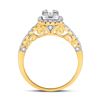 Image 4 : Baguette Diamond Square Cluster Ring 5/8 Cttw 14kt Yellow Gold