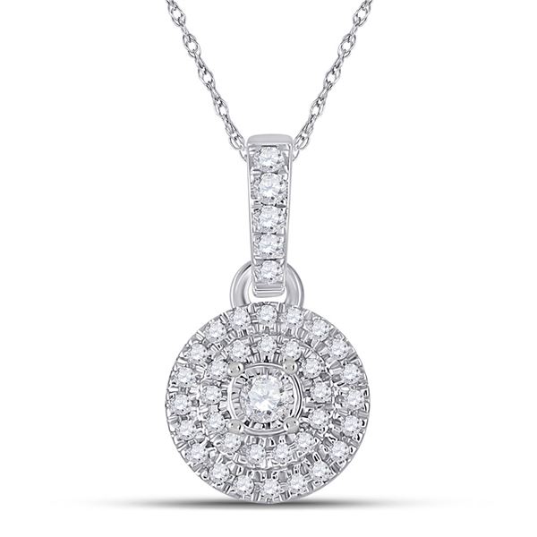Diamond Circle Pendant 1/6 Cttw 10kt White Gold