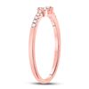 Image 4 : Diamond Heart Knot Stackable Band Ring 1/8 Cttw 10kt Rose Gold