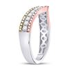 Image 3 : Diamond Chevron Band Ring 1/2 Cttw 10kt Tri-Tone Gold