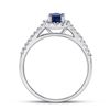 Image 3 : Oval Lab-Created Blue Sapphire Solitaire Ring 3/4 Cttw 10kt White Gold