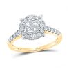 Image 1 : Princess Diamond Cluster Bridal Wedding Engagement Ring 3/4 Cttw 14kt Yellow Gold