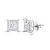 Image 1 : Diamond Square Earrings 1/20 Cttw Sterling Silver