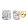 Image 1 : Diamond Square Earrings 1/8 Cttw 10kt Yellow Gold