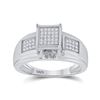 Image 1 : Diamond Square Ring 1/6 Cttw Sterling Silver