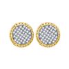 Image 1 : Mens Diamond Circle Cluster Earrings 1/3 Cttw 10kt Yellow Gold