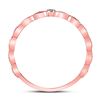 Image 4 : Emerald Solitaire Milgrain Stackable Band Ring .01 Cttw 10kt Rose Gold