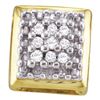 Image 1 : Diamond Square Earrings 1/10 Cttw Yellow-tone Sterling Silver
