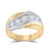 Image 1 : Mens Diamond 5-Stone Band Ring 1 Cttw 14kt Yellow Gold