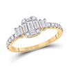 Image 1 : Baguette Diamond Cluster Ring 5/8 Cttw 14kt Yellow Gold